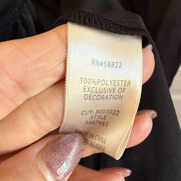 NWT Max Studio Flutter Sleeve Satin Midi Dress in Black. Size XS - Picture 10 of 14